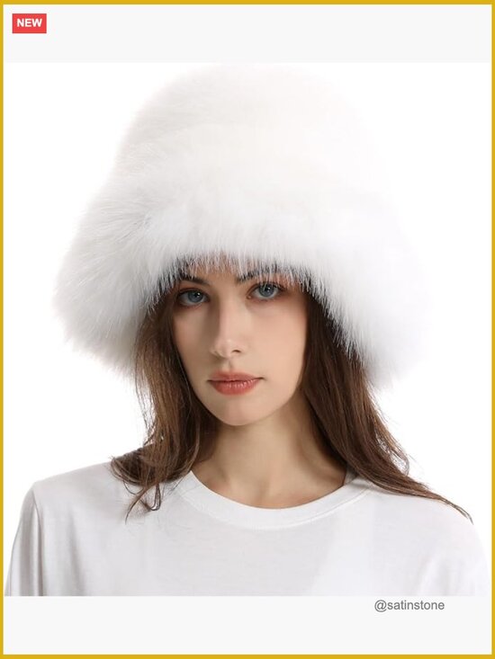 Women\'s Faux Fur Bucket Hat with UPF 15 Waterproof main image 7